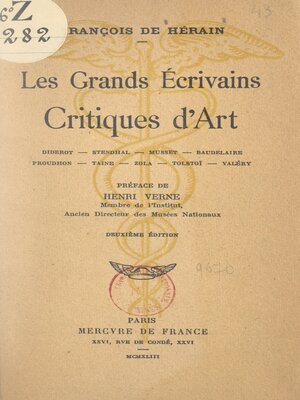 cover image of Les grands écrivains critiques d'art